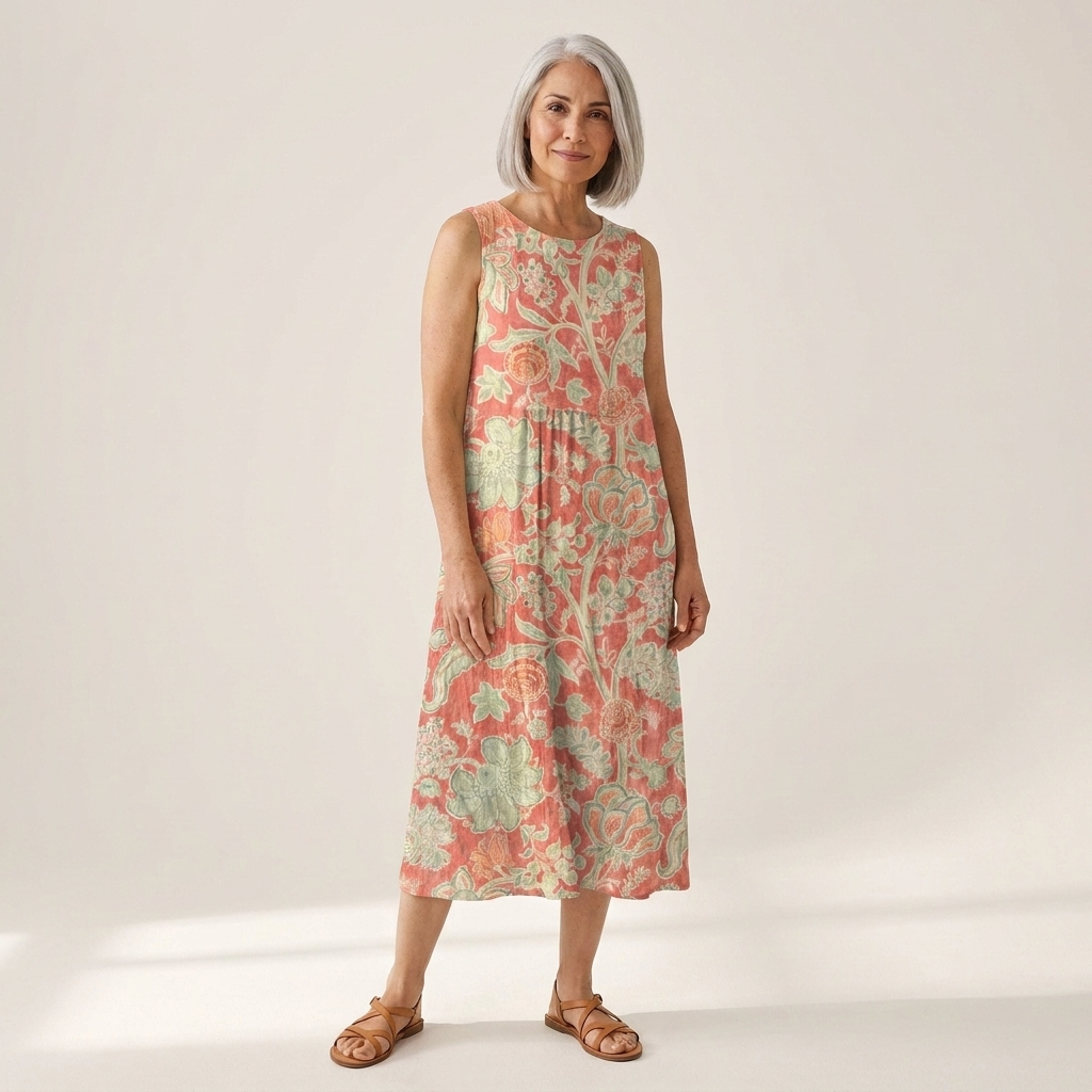 Raya - Mouwloze midi-jurk