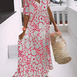 Romy - Losse jurk met V-hals en print