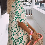 Romy - Losse jurk met V-hals en print