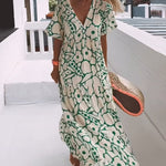 Romy - Losse jurk met V-hals en print