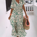 Romy - Losse jurk met V-hals en print