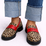 Roxie - Mocassins met dierenprint