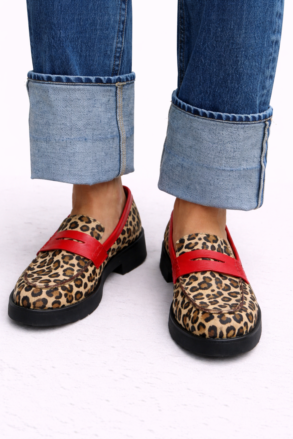 Roxie - Mocassins met dierenprint