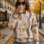 Sabine - Vest met rozenrankpatroon