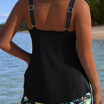 Sanne - Gestreepte Tankini met Tweedelige Strandshort