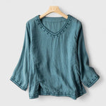 Sanneke - Elegante blouse met V-hals