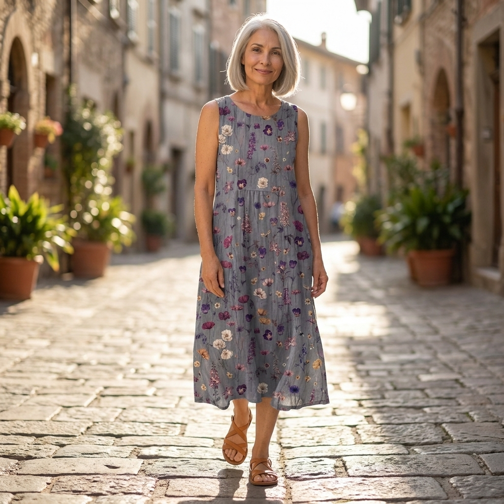 Sera - Mouwloze midi-jurk