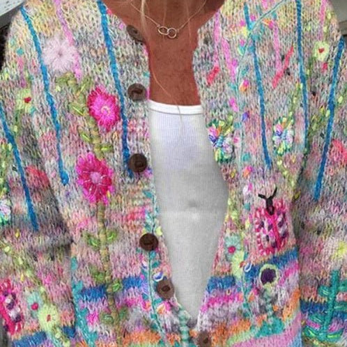 Silke - Vest met kleurrijk bloemenpatroon