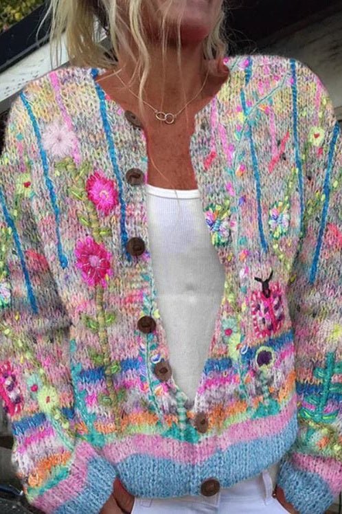 Silke - Vest met kleurrijk bloemenpatroon