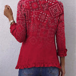 Silvia - Boho jasje met ruches en paisleyprint in ombré
