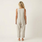 Stefanie - Denim jumpsuit met knoopbandjes