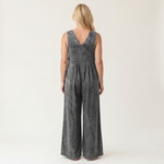 Suzan - Denim jumpsuit met wijde plooipijpen