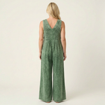 Suzan - Denim jumpsuit met wijde plooipijpen