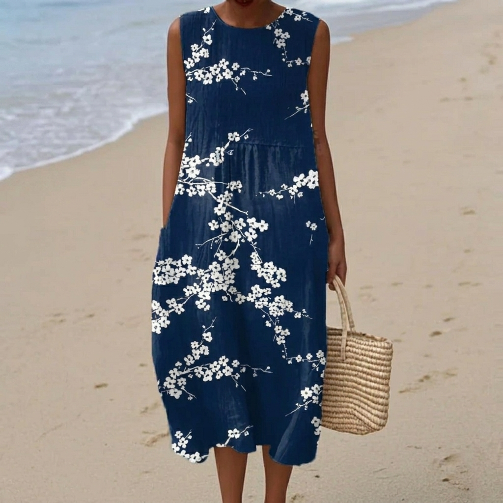 Tess - Mouwloze midi-jurk
