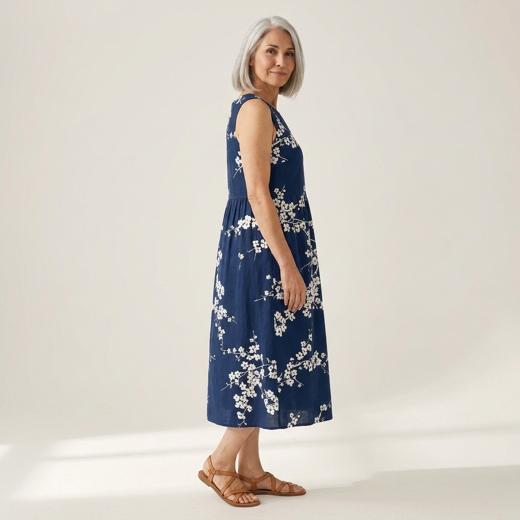 Tess - Mouwloze midi-jurk