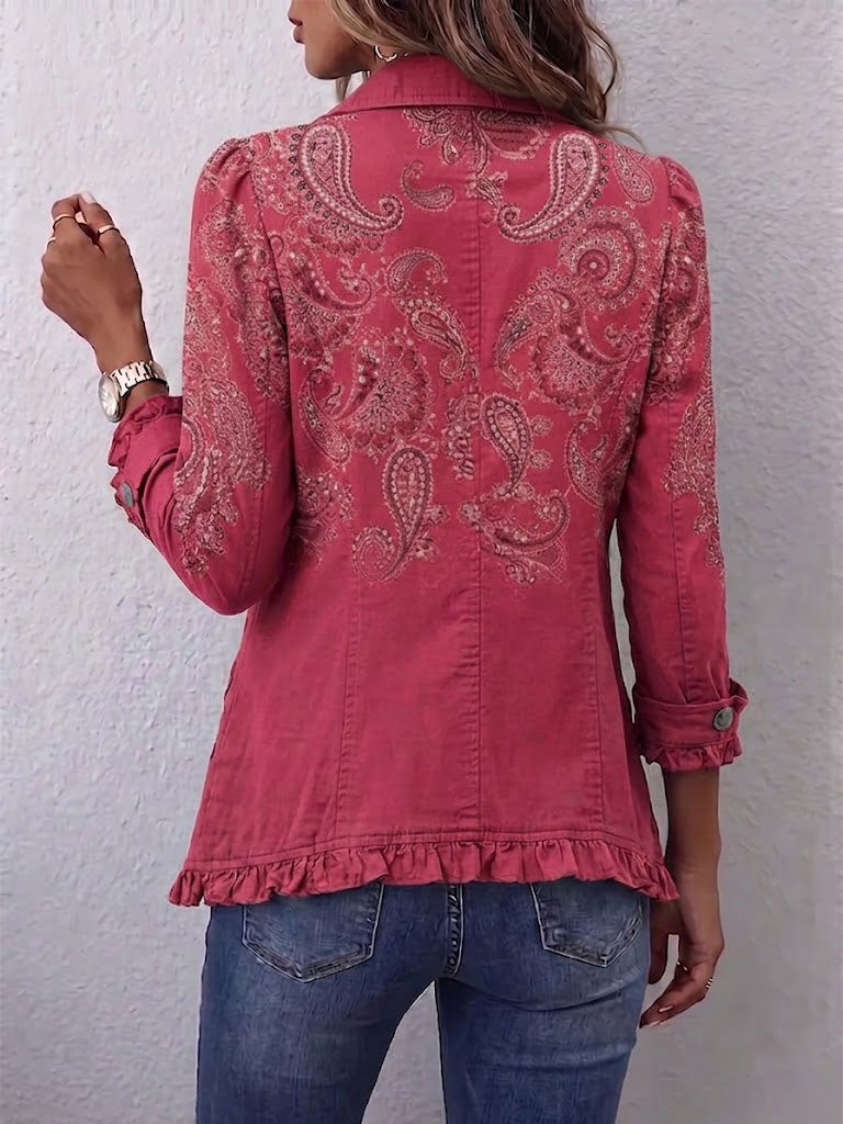 Teuntje - Vintage jasje met ruches en paisleyprint