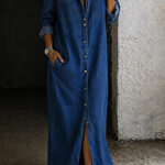 Thirza - Denimjurk met knoopsluiting