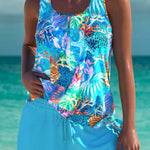 Trudy - Elegante tankini met een slanker effect en bijpassende short