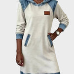 Valeria - Sweatjurk met capuchon in jeanslook