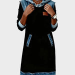 Valeria - Sweatjurk met capuchon in jeanslook