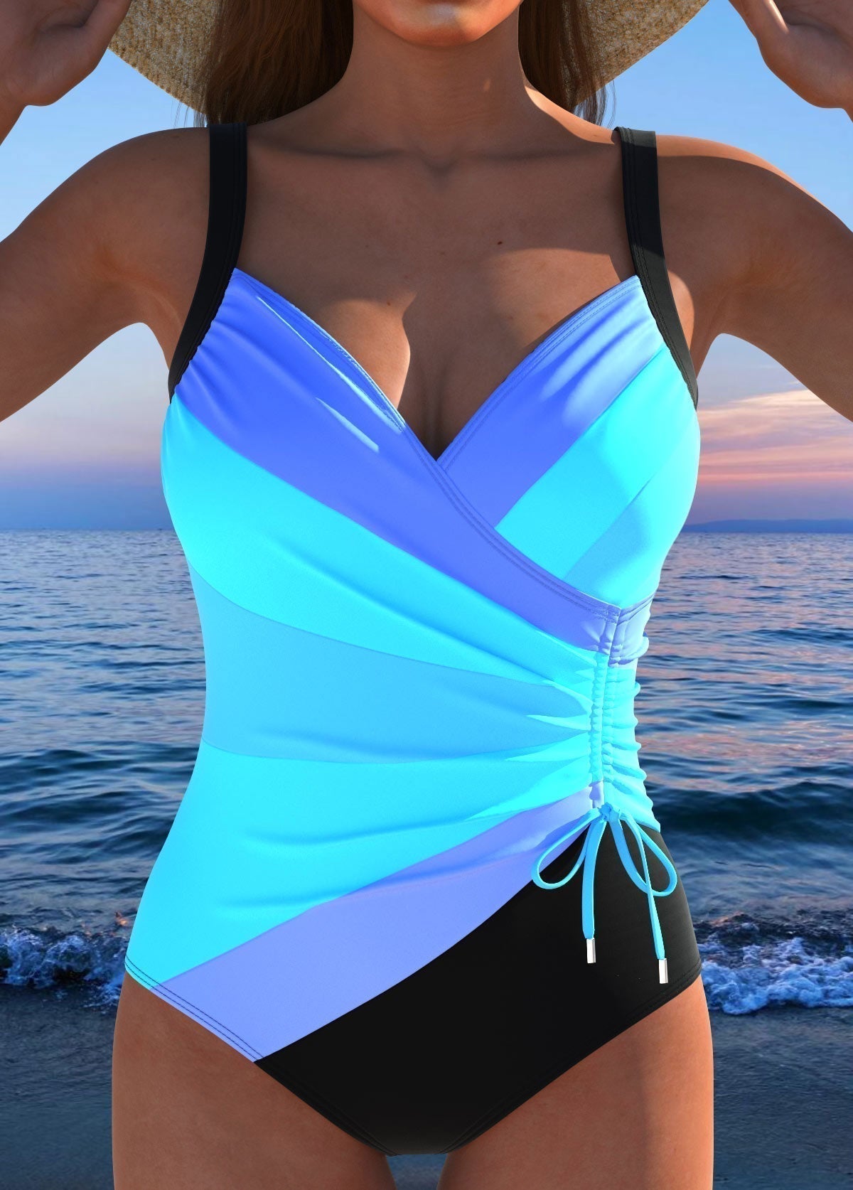 Veronique - Luxueuze wikkelbadpak met kleurrijke print