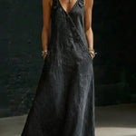 Vivian - Lange denimjurk met knopen