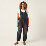 Xandra - Denim jumpsuit met brede knoopbanden