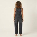 Xandra - Denim jumpsuit met brede knoopbanden