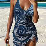 Yasmin - Grafische bloemen tankini met short, effect platte buik