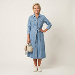 Ylse - Lange denimjurk met lange mouwen