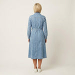 Ylse - Lange denimjurk met lange mouwen