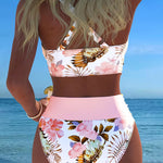 Ylva - Bikini met contrasterend bloemenpatroon en split