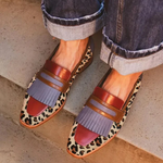 Zelda - Elegante mocassins met luipaardprint