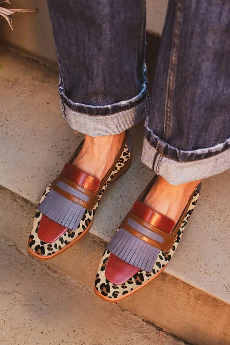 Zelda - Elegante mocassins met luipaardprint