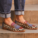 Zelda - Elegante mocassins met luipaardprint
