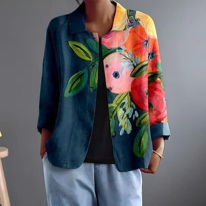Frances – Jasje met geschilderde bloemenprint