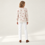 Petra - Crèmekleurig vest met roze bloemen - achterkant