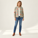 Sabine - Vest met rozenrankpatroon - voorkant