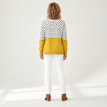 Sabrina - Crèmekleurig vest met bloemen - achterkant
