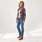 Susanne - Vest met kleurrijk hartpatroon - zijkant