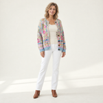 Silke - Vest met kleurrijk bloemenpatroon - voorkant