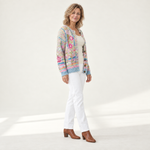 Silke - Vest met kleurrijk bloemenpatroon - zijkant