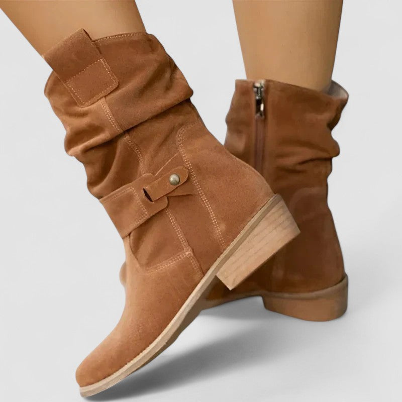 Hanneke - Westernlaarzen met gerimpelde schacht